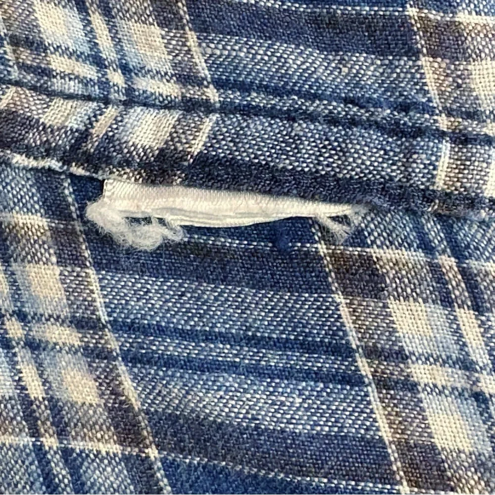 Banana Republic Blue Plaid 100% Linen Camden Standard Fit Shirt Large